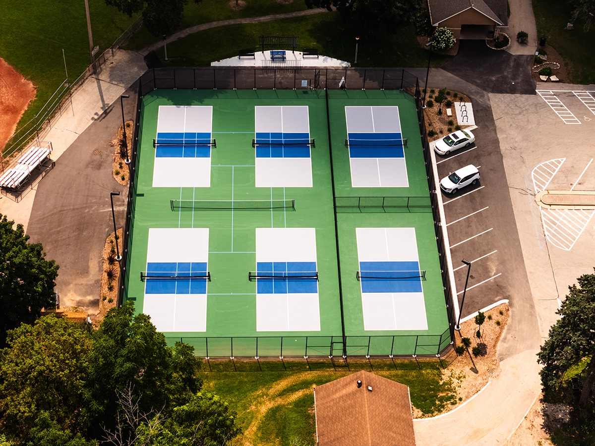 Newly constructed custom tennis and pickleball courts